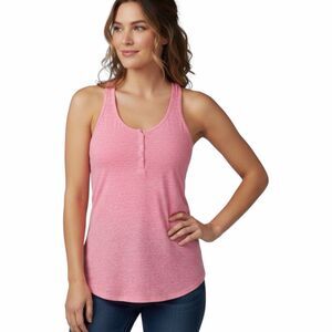 AMERICAN EAGLE Women’s Pink Sleeveless Racerback Henley Tank Top Medium